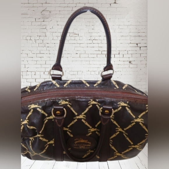 Longchamp Leather Boston Bag Brown - Picture 5 of 17